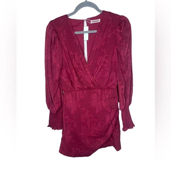 NWT VICI Define the moment floral drape mini dress wine size XS - Picture 7 of 11